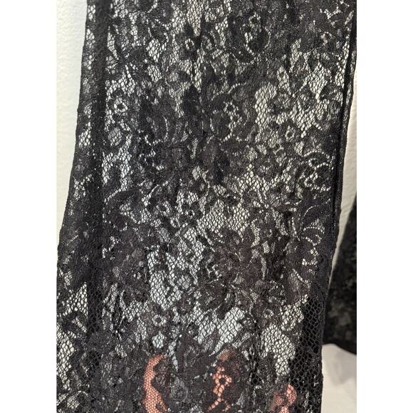 MAJORELLE Size Medium Sheer Black Lace Pants With Brief Goth Punk Boho Festival - Picture 7 of 11